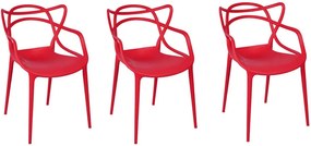 Conjunto com 3 Cadeiras Allegra - Vermelho