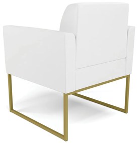 Kit 2 Poltronas Base Industrial Dourado Marisa Corino D03 - D'Rossi - Branco