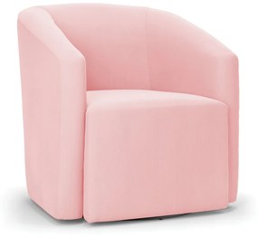 Poltrona Stella Max Suede Rosa Bebê Base Giratória - D'Rossi