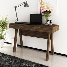 Mesa Escrivaninha para Escritório Home Office ME4128 MDP Nogal G69 - Gran Belo