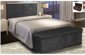 Cabeceira Painel Clean para Cama Box Solteiro 90 cm Suede- D'Rossi - Preto