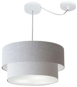 Lustre Pendente Cilíndrico Com Desvio Rustico Cinza MJ-4360 Para Mesa de Jantar e Estar