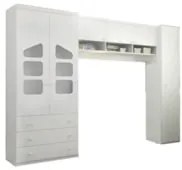 Quarto Modulado Infantil com Guarda Roupa 02 Portas Eloísa Branco - Ph