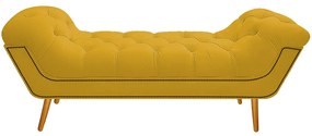 Calçadeira Estofada Veneza 160 cm Queen Size Corano Amarelo - ADJ Decor