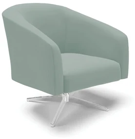 Poltrona Decorativa Giratória Cromada Stella Cotelê Ext/Veludo Menta D03 - D'Rossi