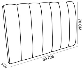 Cabeceira Painel Olivia Solteiro 90 cm Veludo Bege Trabalhado A85 - D'Rossi