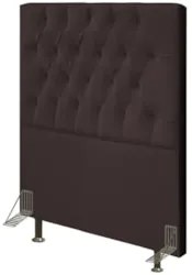 Cabeceira Cama Box Solteiro 90cm Diamante Sintético Marrom Z51 - Mpoze