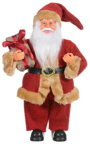 Papai Noel Decorativo com Presente Vermelho e Bege 30x15 cm F04 - D'Rossi