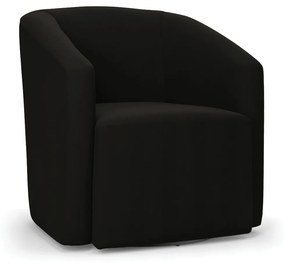 Poltrona Decorativa Base Giratória Stella Max Suede Preto D03 - D'Rossi