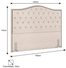 Cabeceira Cama Box Casal 140cm Siena P02 Linho Cru - Mpozenato