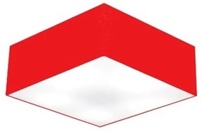 Plafon Quadrado Md-3001 Cúpula em Tecido 12/35x35cm Vermelho - Bivolt
