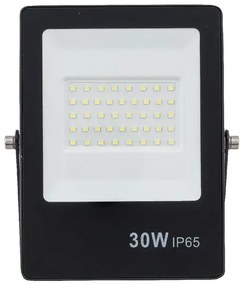 Projetor Led Ultrafino Aluminio 30W 120 6500K Ip65 - PRETO