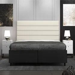 Cabeceira com Base Cama Box Casal Queen 158x198 Hit ID5 Suede Preto/Li