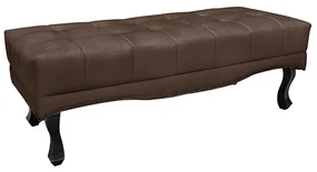 Recamier Decorativo 160cm Loewe Veludo Pés de Madeira Marrom G63 - Gran Belo