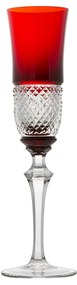 Taça de Cristal Lapidado p/ Champagne - Vermelho - 50  Vermelho - 50