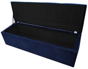 Calçadeira Munique 140 cm Casal Suede Azul Marinho - ADJ Decor