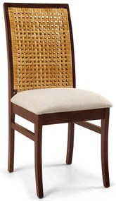 Kit 04 Cadeiras Para Sala de Jantar Cozinha Latina Canela Linho Rústico Bege G04 - Gran Belo