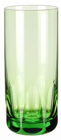 Copo de Cristal Lapidado Artesanal Long Drink - Verde Claro - 45  Verde - 65