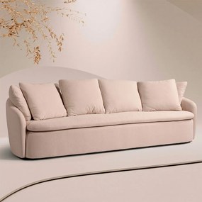 Sofá Living Sala de Estar Toscana 270cm 3 Lugares Veludo Luxo Bege G92 - Gran Belo