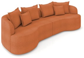 Sofá 4 Lugares Orgânico Living 250cm Mersa Bouclê K01 - D'Rossi - Terracota