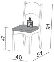 Kit 2 Cadeiras para Sala de Jantar 100% MDF Assento Estofado CA18 Nobr