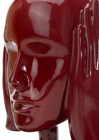 Escultura Decorativa Máscara Surdo em Cerâmica Vermelho Ocre 25x15 cm - D'Rossi