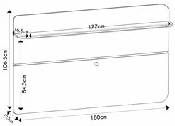 Painel para TV Suspenso 70 Pol 180cm Curv Cinamomo/Off White - HB Móve