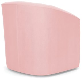 Poltrona Stella Max Suede Rosa Bebê Base Giratória - D'Rossi