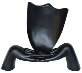 Escultura Decorativa Mascara Descanso Preto Fosco G07 - Gran Belo