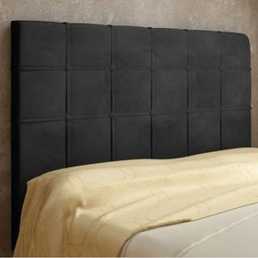 Cabeceira Veneza Cama Box Queen 160 cm Suede Preto D'Rossi