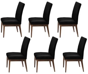 Conjunto 6 Cadeira Decorativa Luana Couríssimo Facto Preto
