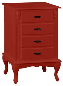 Mesa de Cabeceira 4 Gavetas com Pés Luis Xv - Wood Prime MY 25951