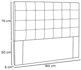 Cabeceira Verona Para Cama Box Queen 160 cm Corino Preto - D'Rossi