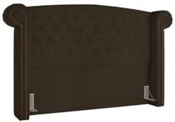 Cabeceira Cama Box Casal Queen 160cm Provença P02 Veludo Marrom - Mpoz