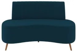 Sofá 2 Lugares para Sala Living 160cm Pés Palito Tamar Z08 Veludo Azul