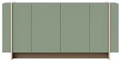 Balcão Aparador Buffet 4 Portas 160cm Barcelona C05 Hortelã/Amêndoa -