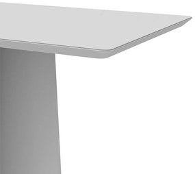 Mesa de Jantar Retangular Tampo com Vidro Angra 120 cm Off White - D'Rossi