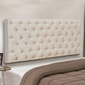 Cabeceira Painel Cristal para Cama Box Casal 1,60 m Suede Bege - D'Rossi