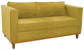Sofá 2 Lugares Europa Suede Amarelo ADJ Decor