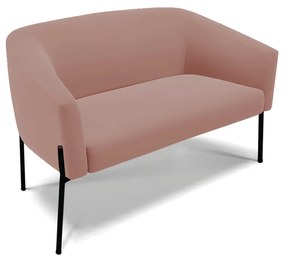 Sofá 2 Lugares Namoradeira Pé de Ferro Preto Stella Veludo D03 - D'Rossi - Rose