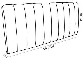 Cabeceira Painel Olivia Queen 160 cm Veludo - D'Rossi - Cinza