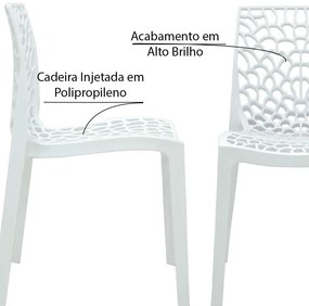 Kit 5 Cadeiras Decorativas Sala e Cozinha Cruzzer (PP) Branca G56 - Gran Belo