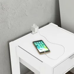 Mesa de Cabeceira 1 Gaveta AZ1016 Branco - Tecno Mobili