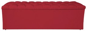 Calçadeira Estofada Liverpool 160 cm Queen Size Suede Vermelho - ADJ Decor