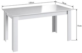 Mesa Fixa De Jantar Cozinha Multiuso 120x78cm - Branco