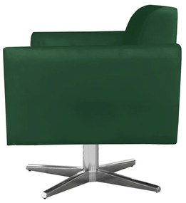 Kit 02 Poltronas Giratória Marisa Suede Verde Base Cromada D'Rossi