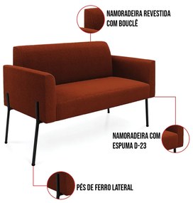 Namoradeira e Poltrona Pé Ferro Preto Marisa Bouclê D03 - D'Rossi - Terra