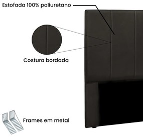 Cabeceira Arizona Para Cama Box Solteiro 90 cm Corino - D'Rossi - Marrom