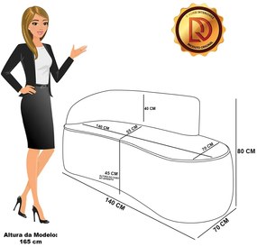 Sofá 2 Lugares Orgânico 140 cm Morgan Suede D03 - D'Rossi - Cinza