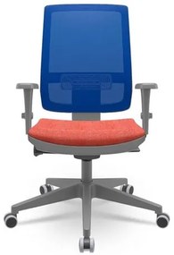 Cadeira Brizza Diretor Grafite Tela Azul Assento Concept Rosê Base Autocompensador Piramidal - 66154 Sun House